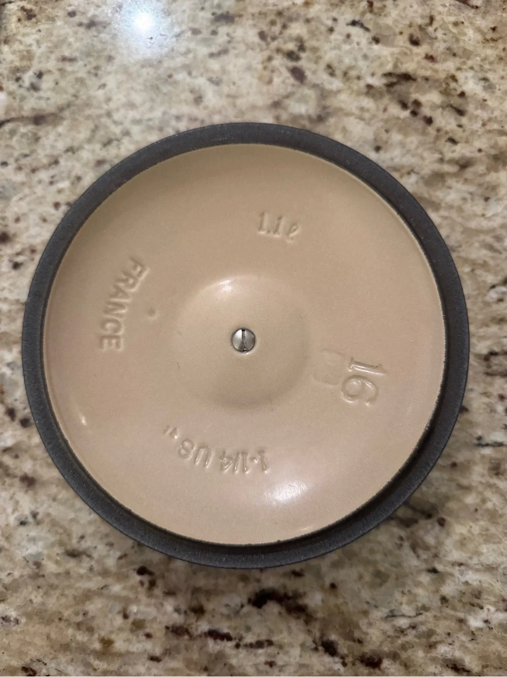 Le Creuset Round Cast Iron Replacement  Lid with Black Knob Blue 16 cm